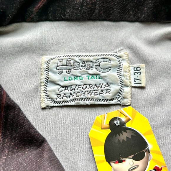 Vintage 1970s H Bar C Western Snap Shirt Long Tail Atomic Burst Pattern - Picture 4 of 7